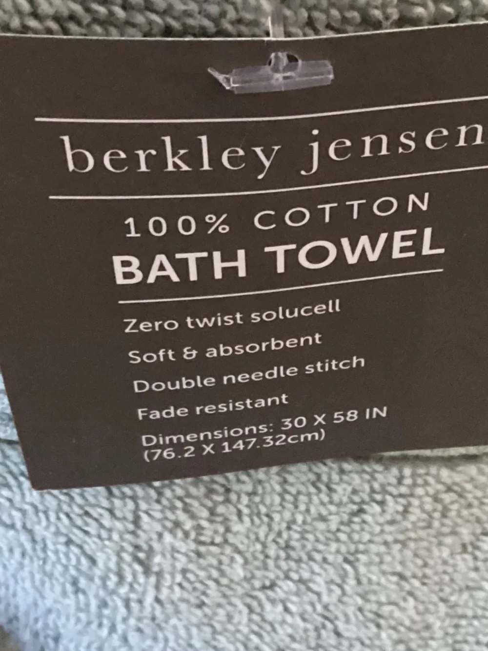 Berkley Jensen New Bath Towel set Light Sea foam green set 6
